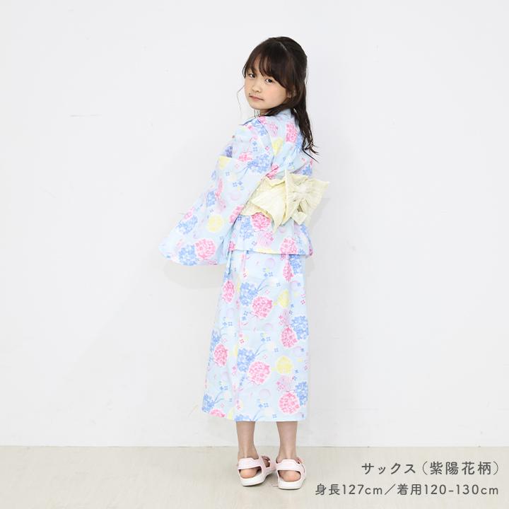 浴衣 子供 セパレート 女の子 上下セット 作り帯 3点セット サンドレス