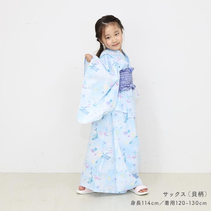 浴衣 浴衣ドレス 上下セット 浴衣 子供 セパレート 女の子 上下セット 作り帯 3点セット サンドレス