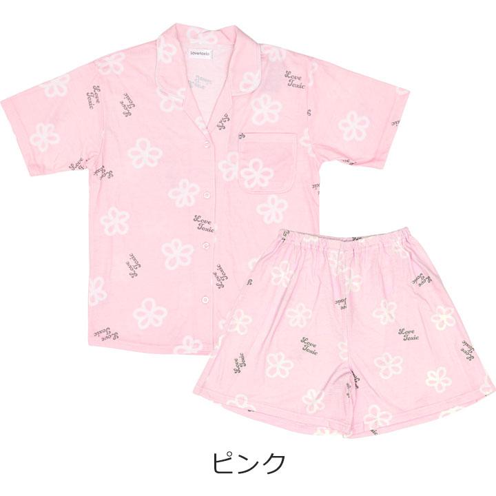 LOVETOXIC パジャマ キッズ 半袖 女の子 ジュニア 夏 開襟 シャツ 薄手