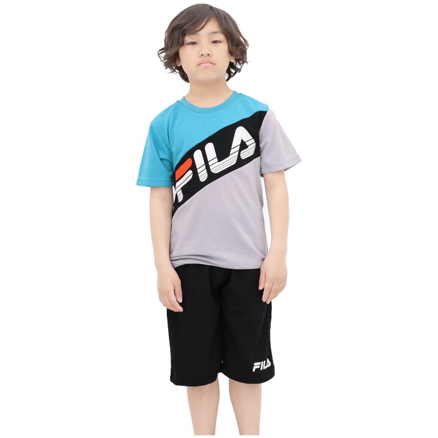 Tシャツ キッズ 半袖 フィラ ハーフパンツ 上下 ジャージ ジュニア 男の子 130 140 150 160 子供服 トップス ボトムス Tスーツ 春夏 半袖Tシャツ | FILA | 08