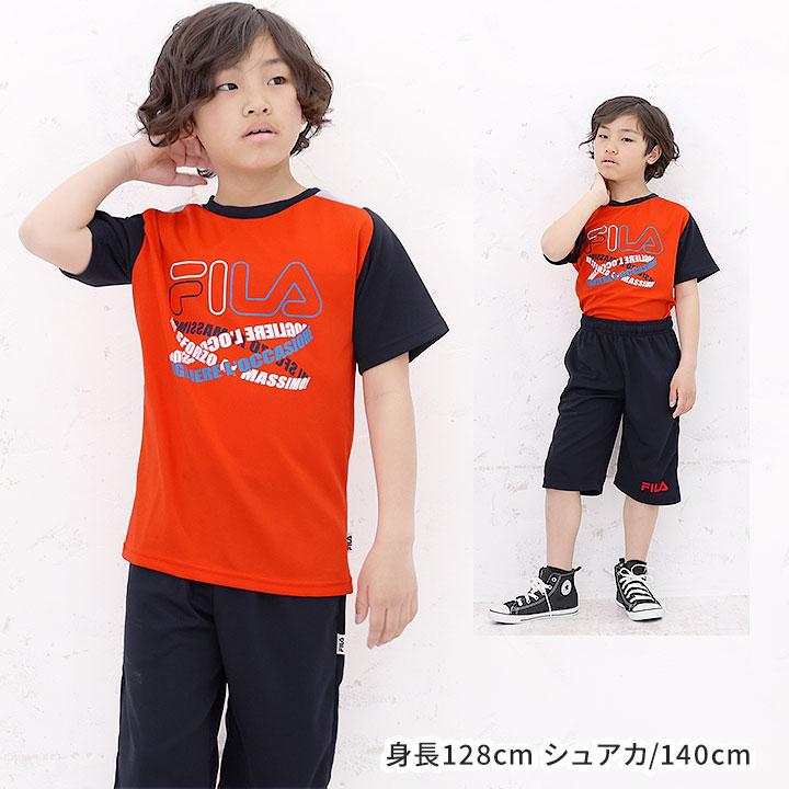 Tシャツ キッズ 半袖 フィラ 半袖 ハーフパンツ 上下 ジャージ ジュニア 男の子 130 140 150 160 子供服 トップス ボトムス Tスーツ 春夏 半袖Tシャツ | FILA | 03