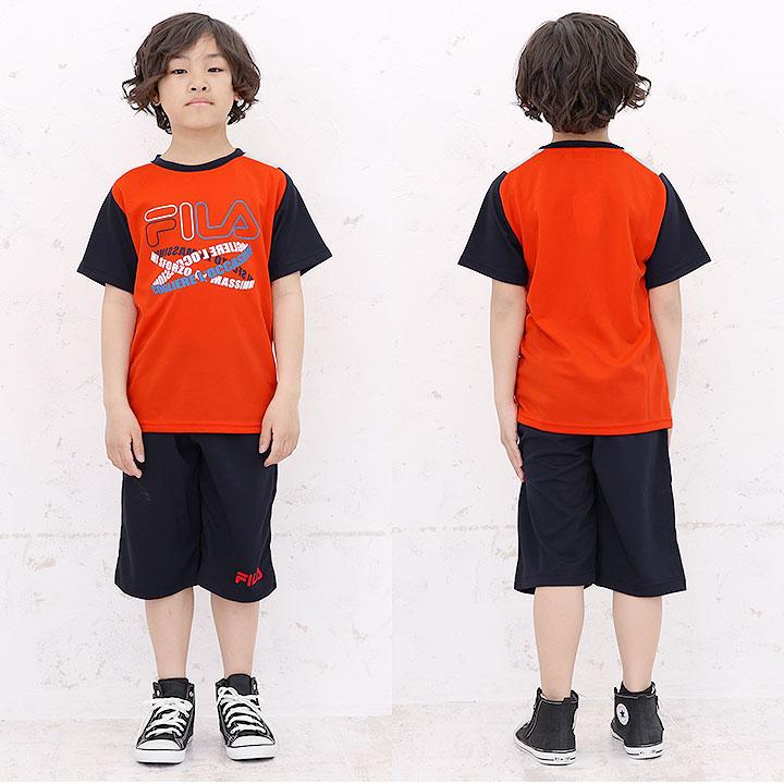 Tシャツ キッズ 半袖 フィラ 半袖 ハーフパンツ 上下 ジャージ ジュニア 男の子 130 140 150 160 子供服 トップス ボトムス Tスーツ 春夏 半袖Tシャツ | FILA | 07