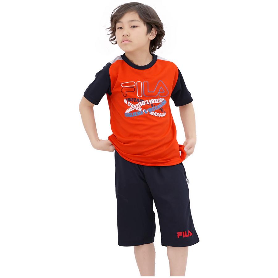 Tシャツ キッズ 半袖 フィラ 半袖 ハーフパンツ 上下 ジャージ ジュニア 男の子 130 140 150 160 子供服 トップス ボトムス Tスーツ 春夏 半袖Tシャツ | FILA | 08