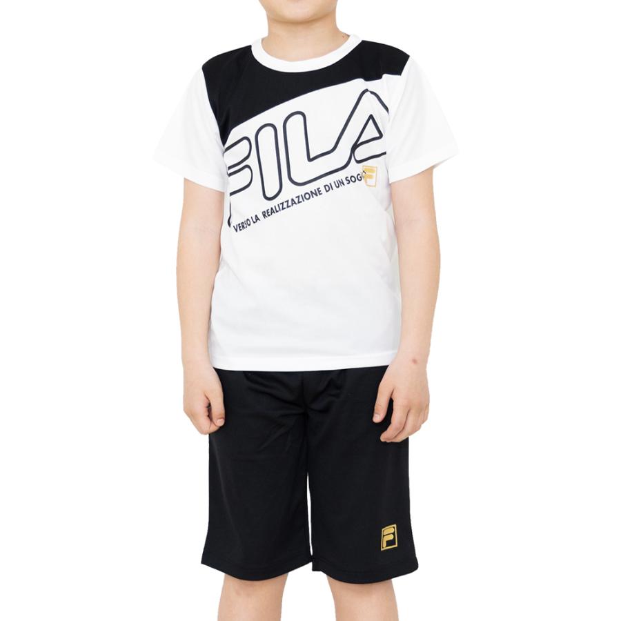 Tシャツ キッズ 半袖 フィラ Tスーツ ジャージ ハーフパンツ 上下セット 男の子 ジュニア 130 140 150 160 おしゃれ 子供 春夏秋 トップス ボトムス 小学校 | FILA | 10