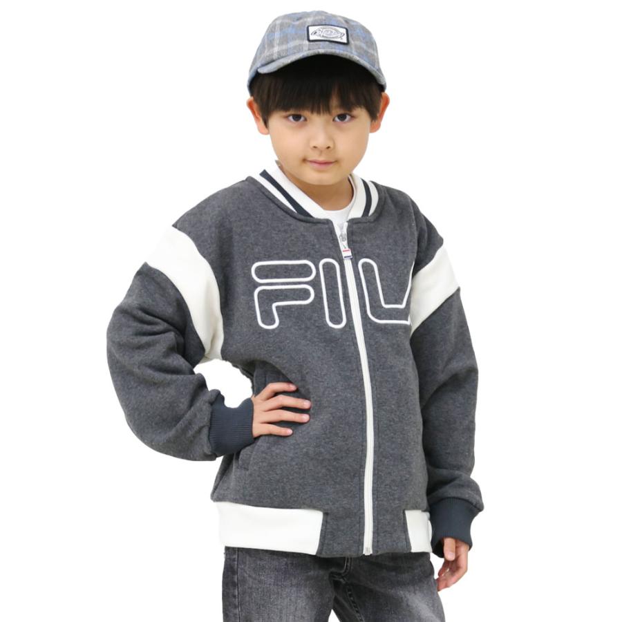 FILA（フィラ） ジャケット キッズ 裏起毛 アウター スタジャン ノー