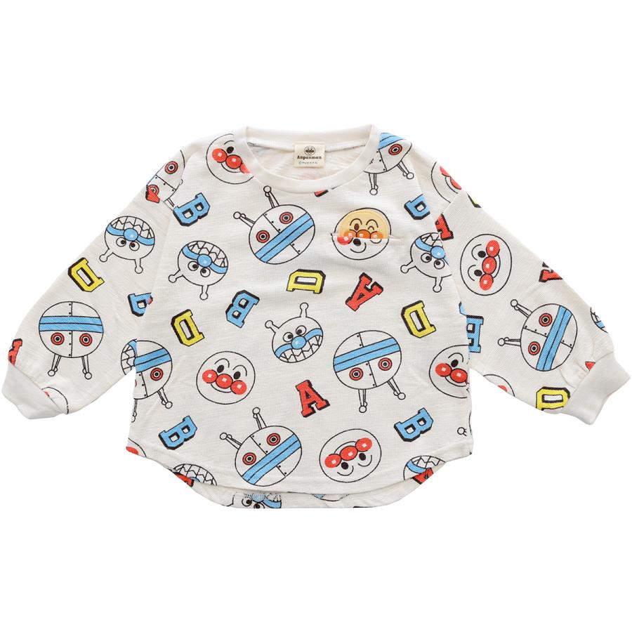 Tシャツ キッズ 長袖 アンパンマン 長袖Tシャツ 総柄 男の子 女の子