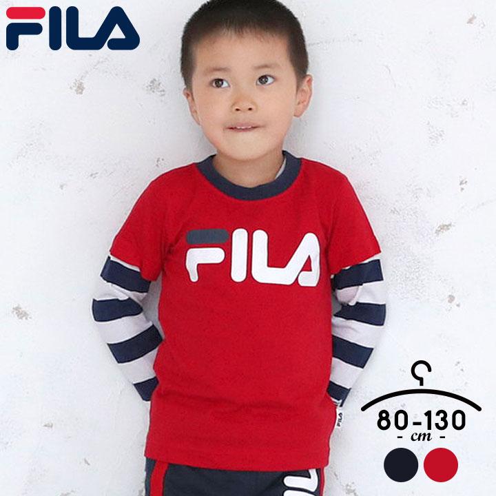 長袖tシャツ キッズ フィラ 綿100 キッズ ベビー 長袖 長そで Tシャツ 80 90 100 110 1 130cm コットン100 柔らか クルーネック 男の子 おしゃれ F Fb02 Manhattan Store 通販 Yahoo ショッピング