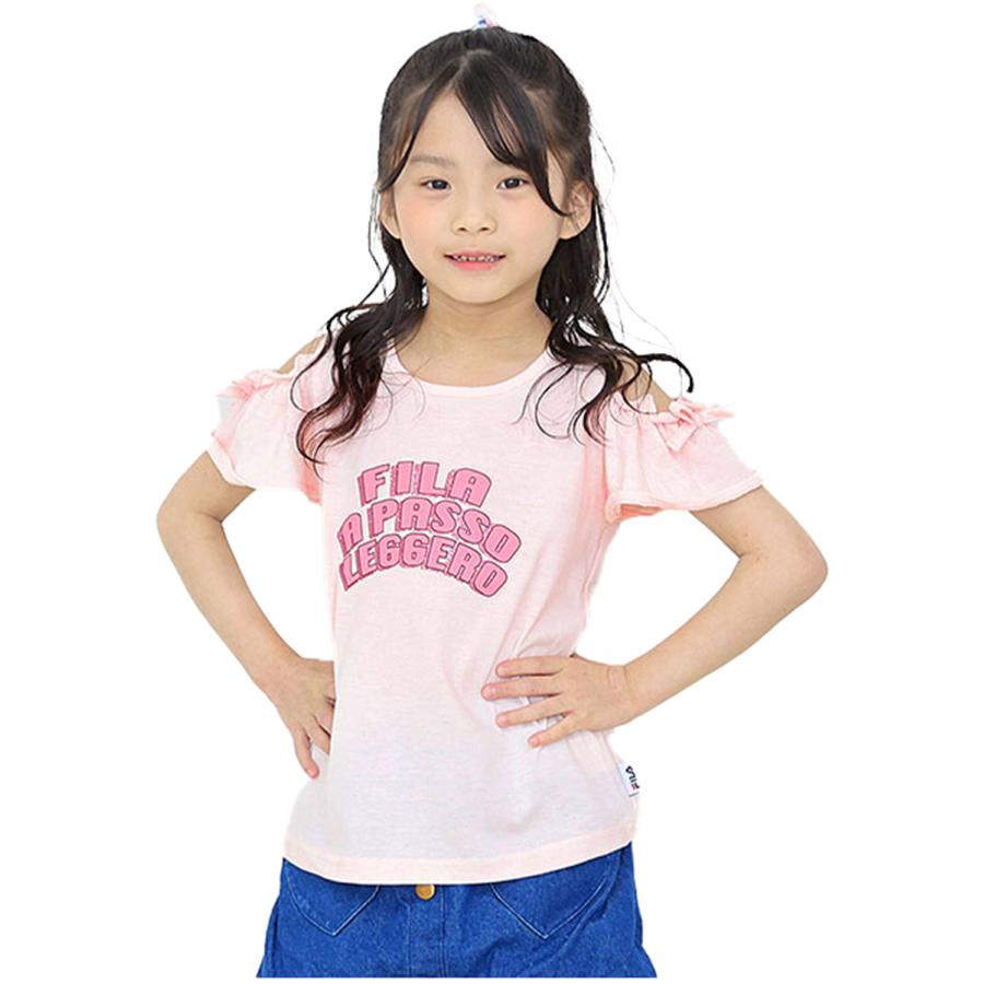 FILA（フィラ） Tシャツ キッズ 半袖 肩出しフレア 110 120 130 半袖T