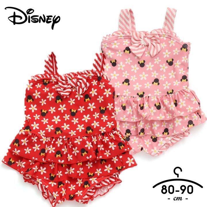 水着女子 子供 ディズニー 水着 女の子 ワンピース 80cm 90cm ベビー キッズ フリル かわいい 赤 ピンク リボン アンパサンド コラボ ディズニー 保育園 夏 L Manhattan Store 通販 Yahoo ショッピング