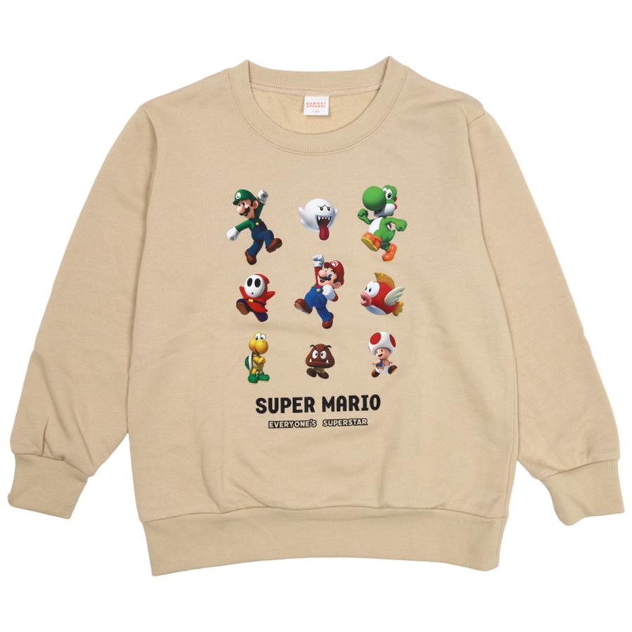 トレーナー キッズ ジュニア 男の子 女の子 裏毛 スーパーマリオ 100