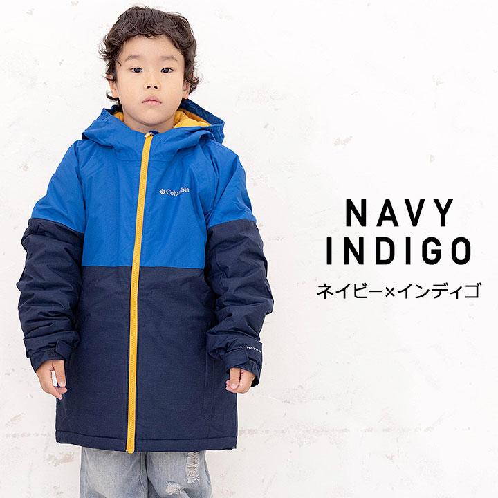 コロンビアマウンテンパーカーフリーススキーウェアキッズ140 青
