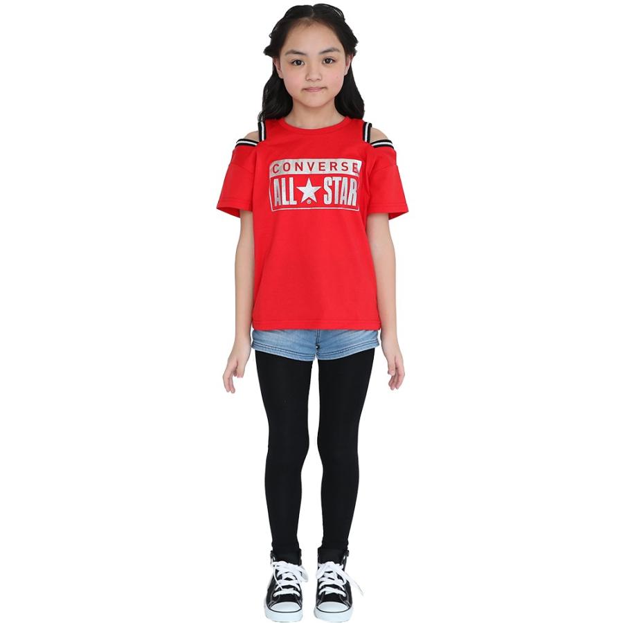半袖tシャツ キッズ Converse コンバース ジュニア 女子 肩開き 子供服 おしゃれ オフ レッド 白 赤 130cm 140cm 150cm 160cm かわいい 小学校 小学生 V28 Manhattan Store 通販 Yahoo ショッピング