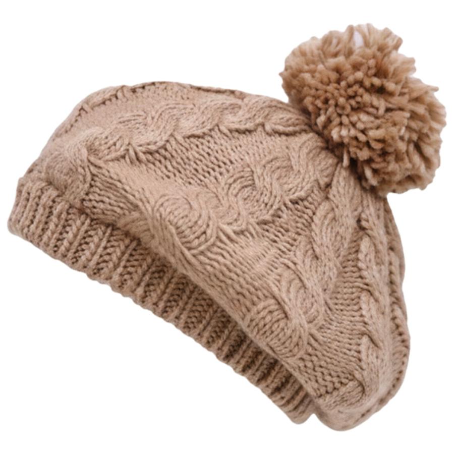 ベレー帽 キッズ ふんわりボンボン付き ジュニア 子供 ベレー ポンポン