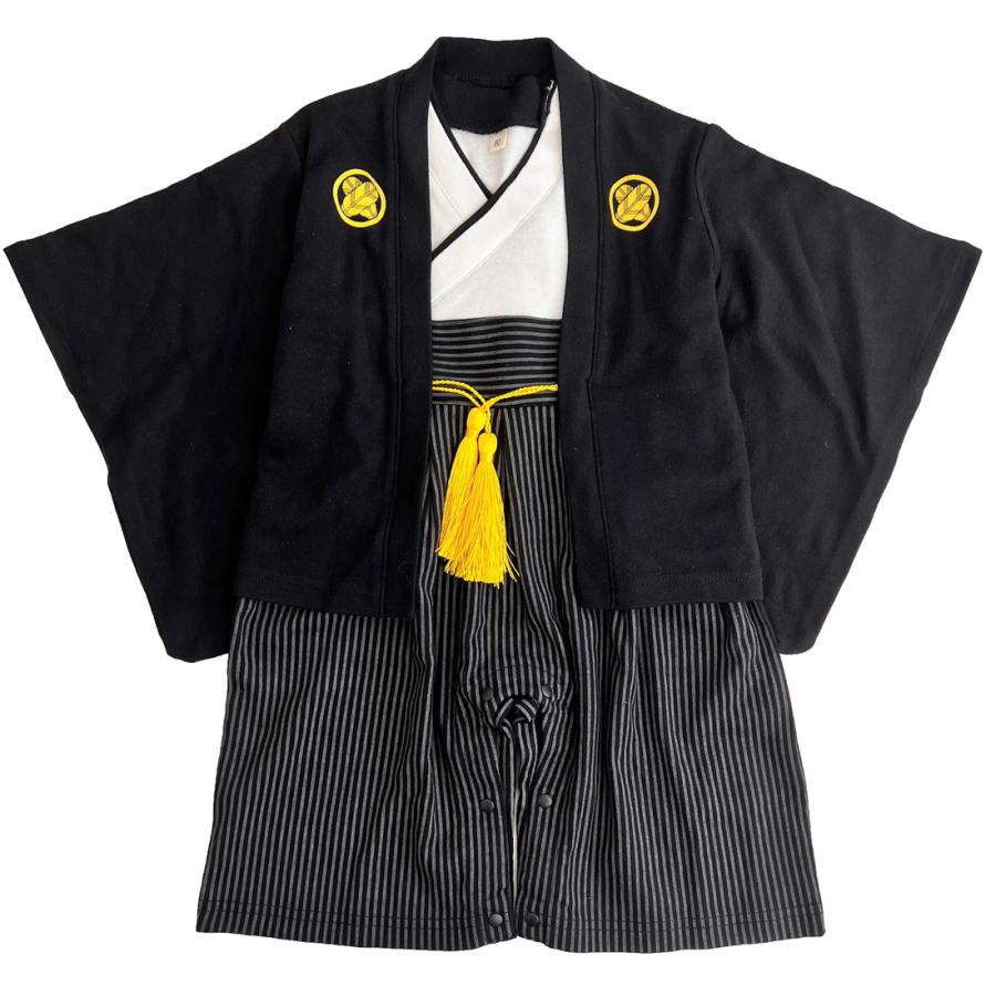 ベビー袴 男の子 お正月 新春 家紋 袴 着物 70 80 90 60 お食い初め