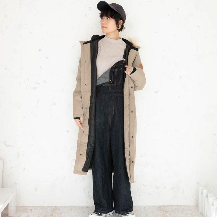 美品　JUN ジュン メンズ　ロングコート　ベージュ　防寒　Mサイズ yuk（ユック） ベンチコート メンズ ロング レディース 男性 女性 大人