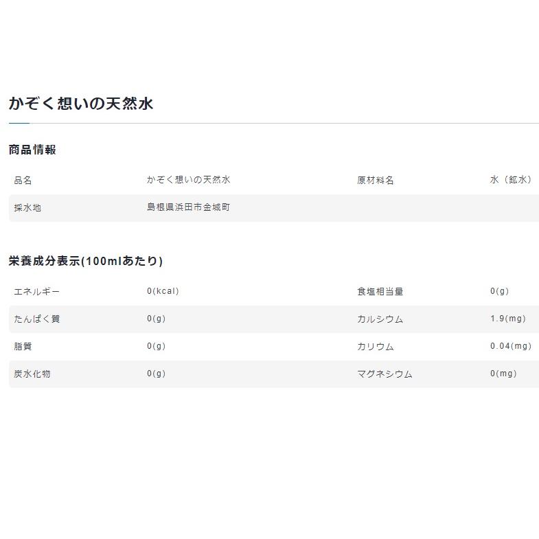 硝酸態窒素ゼロ ミネラルウォーター 非加熱生天然水 かぞく想いの天然水 500ml×48本 (500ml×24本入×2箱) メーカ直送品　代引決済不可 アルカリ 生天然水｜msty1018｜10