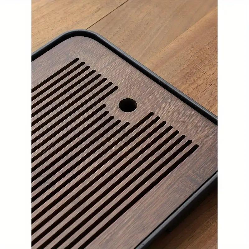 中国茶 茶盤 高級トレイ ブラウン 竹製 おしゃれ 排水口付 洗える