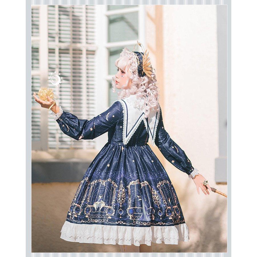 新品 ロリータ ゴスロリ フリル フリーサイ フレア リボン レディース レトロ ロリータドレス ワンピース 姫系 森ガール 長袖 高級素材使用ブランド ワンピース