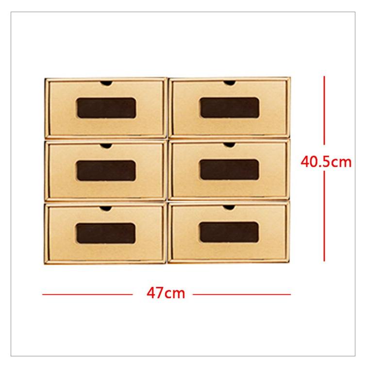 靴箱 ダンボール製 シューズケース 窓付き 1足 シューズボックス 紙製 スニーカー 6サイズ 引き出し 靴収納ボックス 靴 段ボール ロングブーツ｜mstyle0910｜14