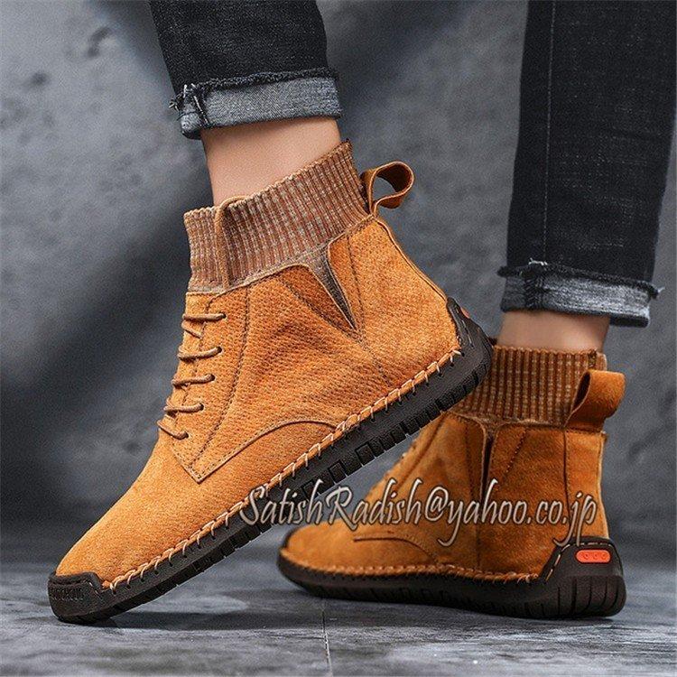 色々な ブーツ ワークブーツ 紳士靴 無地 カジュアル 裏起毛 メンズブーツ スニーカー カジュアル Puレザー イギリス風 裏ボア付き 防寒 保温 ゴム口 マーティンブーツ お洒落 秋冬物 履き心地よい