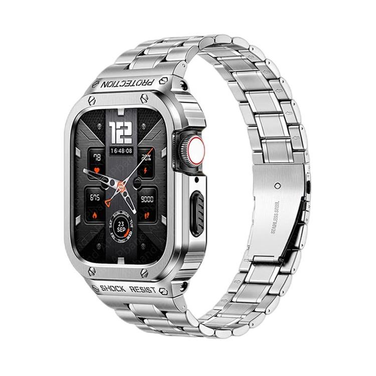 ケース カバー バンド ラバー ステンレス apple アップルウォッチバンド 腕時計 watch メンズ カバー 一体型 バンド ケース 高級ベルト｜mstyle0910｜09