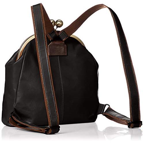 レッセフェール 本革 キューズ リュック がま口 日本製 レディース ブラック 本革