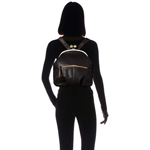 レッセフェール 本革 キューズ リュック がま口 日本製 レディース ブラック 本革