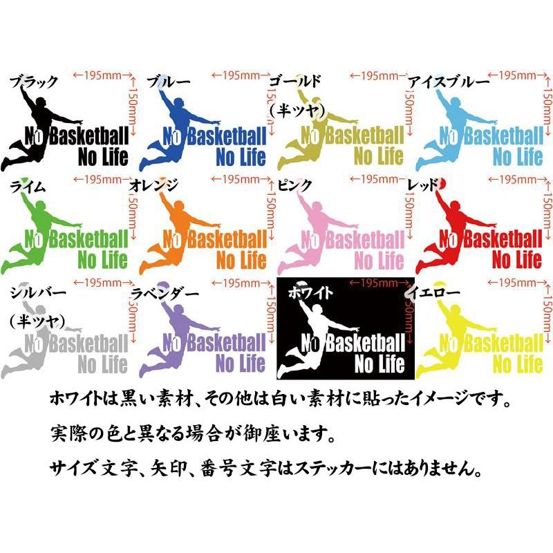 ステッカー No Basketball Life (バスケットボール)・1 カッティング