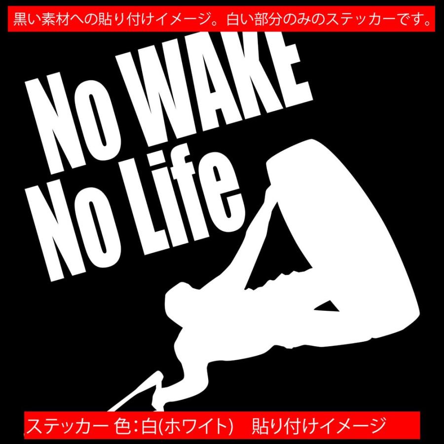 ステッカー No WAKE No Life (ウエイクボード)・8 カッティングステッカー 防水 ボート 車 サイド リアガラス かっこいい クール ワンポイント｜msworks｜15