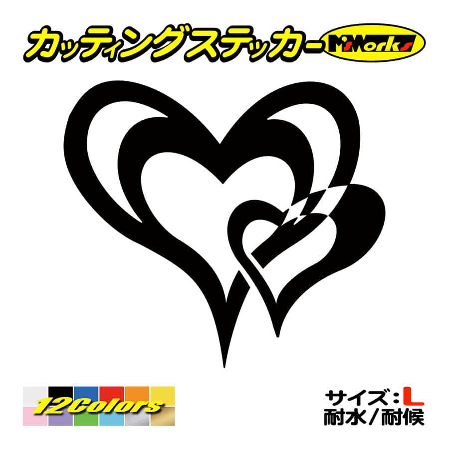 車 バイク かわいい おしゃれ ステッカー ハート トライバル 14 1枚1セット L ガラス タンク ヘルメット スキー 返品交換不可