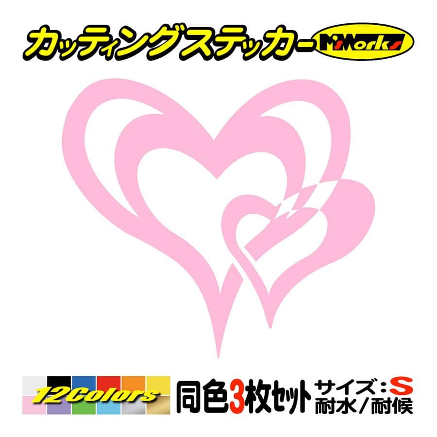 ステッカー ハート トライバル 14 3枚1セット S 車 ガラス バイク タンク ヘルメット スクリーン おしゃれ かわいい 最大98 オフ