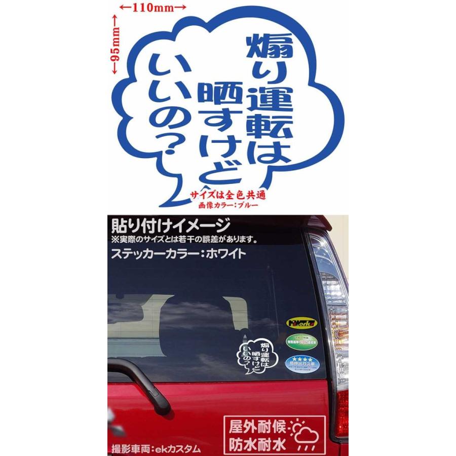 ステッカー 煽り運転は晒すけどいいの？ つぶやき (2枚1組) カッティングステッカー 煽り対策 ドライブレコーダー 車 ドラレコ 後方 アピール｜msworks｜14