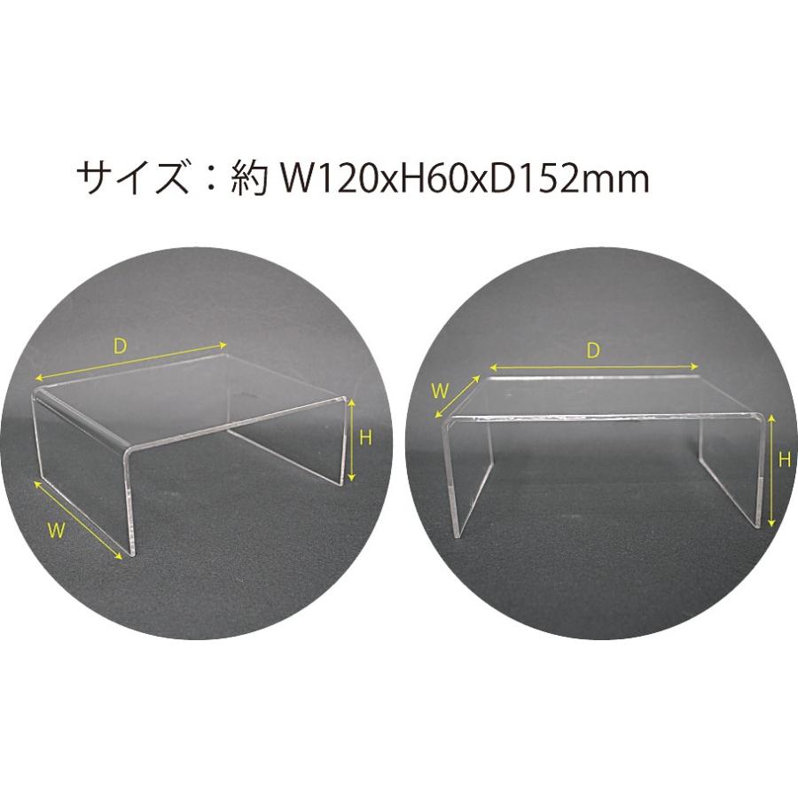アクリル コの字(ステージ) スタンド 透明 5個入 （AKS-1CL） : MT
