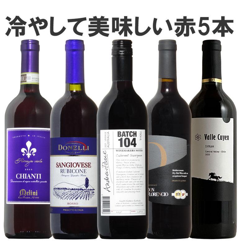 ワイン ワインセット 冷やして美味しい赤ワイン5本セット！42662