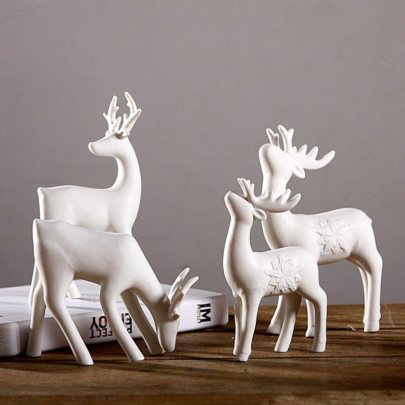 美品】シカ 鹿 陶器 オブジェ 置物 インテリア 工芸品 美術品 A1054