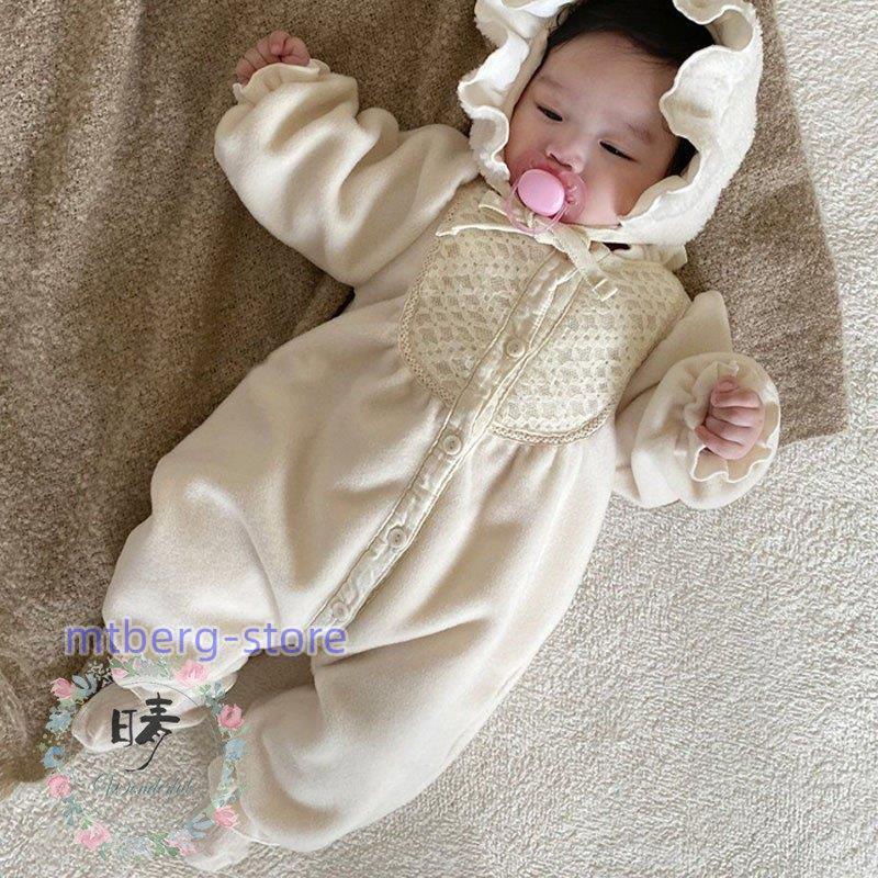 ベビー服 ロンパース 女の子 冬 モコモコ 長袖 可愛い カバーオール 可愛い つなぎ オールインワン 赤ちゃん 新生児 百日祝 お出掛け服 出産祝い プレゼント Hrrm Mtbergストア 通販 Yahoo ショッピング