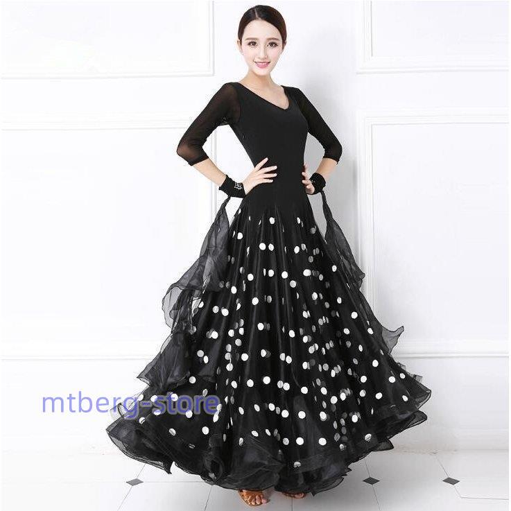 社交ダンス ドレス ワンピース 大きい裾 モダン ラテン ダンス 衣装 ダンス衣装 ワンピース タンゴ 衣装 ドレス 社交ダンス ラテンドレス 　 社交ダンス ドレス ワンピース 衣装