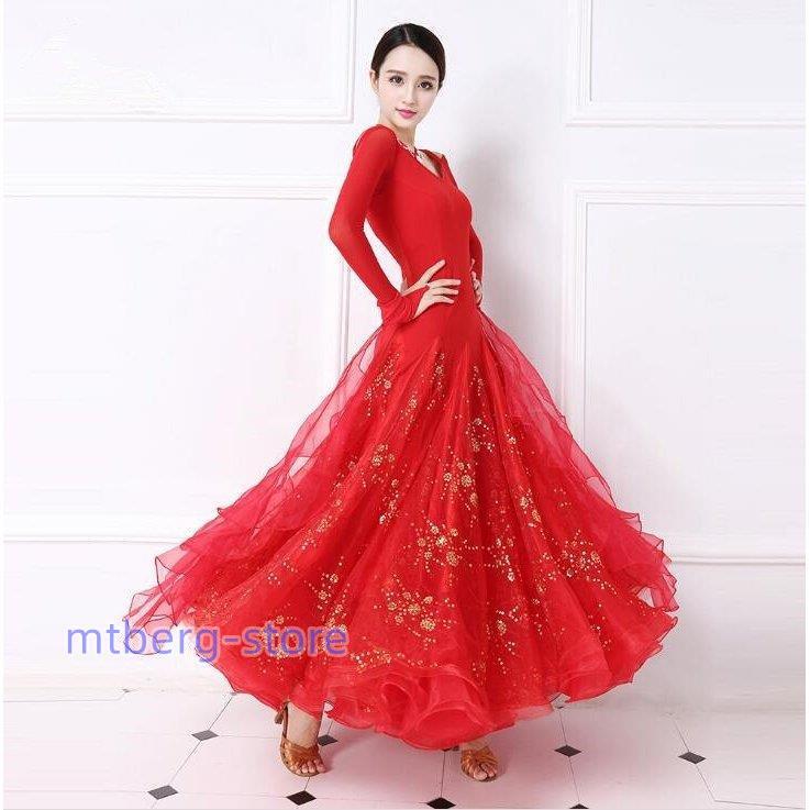 社交ダンス ドレス ワンピース 大きい裾 モダン ラテン ダンス 衣装 ダンス衣装 ワンピース タンゴ 衣装 ドレス 社交ダンス ラテンドレス 　 社交ダンス ドレス ワンピース 衣装