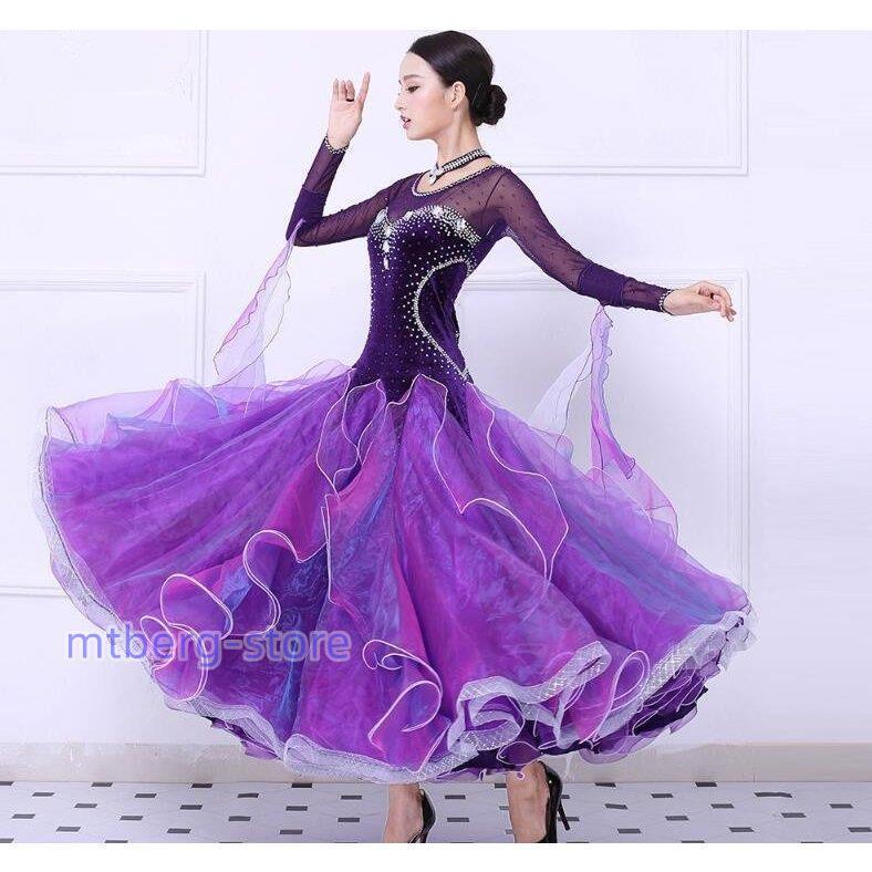 社交ダンス ドレス ワンピース 大きい裾 モダン ラテン ダンス 衣装 ダンス衣装 ワンピース タンゴ 衣装 ドレス 社交ダンス ラテンドレス 　 社交ダンス ドレス ワンピース 衣装