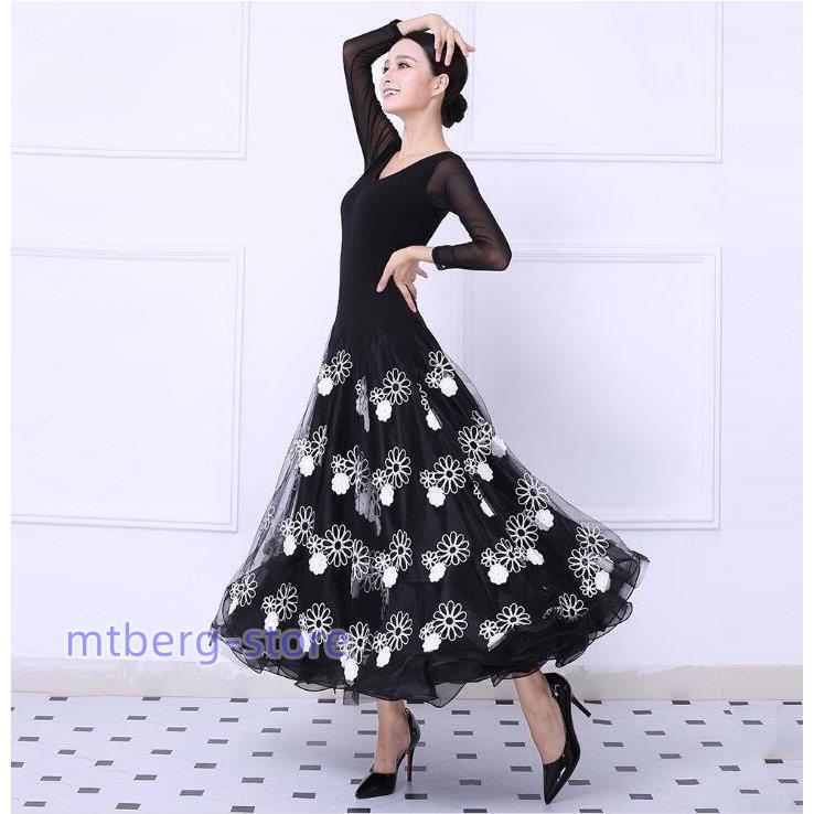 社交ダンス ドレス ワンピース 大きい裾 モダン ラテン ダンス 衣装 ダンス衣装 ワンピース タンゴ 衣装 ドレス 社交ダンス ラテンドレス 　 社交ダンス ドレス ワンピース 衣装