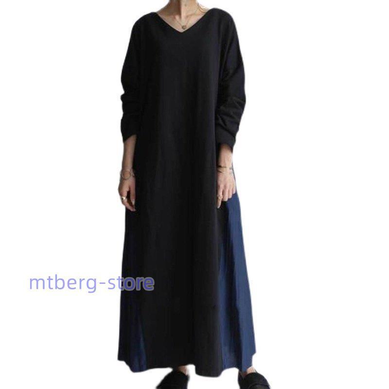 22春夏新色 体型カバー ゆったり 涼しい 30代きれいめ 50代 40代 長袖 レディース ワンピース マキシ きれいめ おしゃれ 韓国風 着痩せ ロングワンピース 秋 夏 ワンピース カラー グレー Www We Job Com