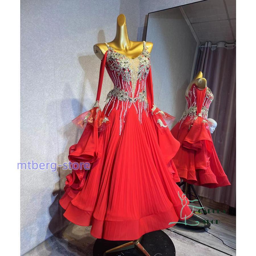 最安値❕ レディース社交ダンス衣装　競技ドレス　ワルツドレス高級品　発表会用演出服パーティードレスワンピース　セミオーダー可 【OCQ1232441968】(44123円)