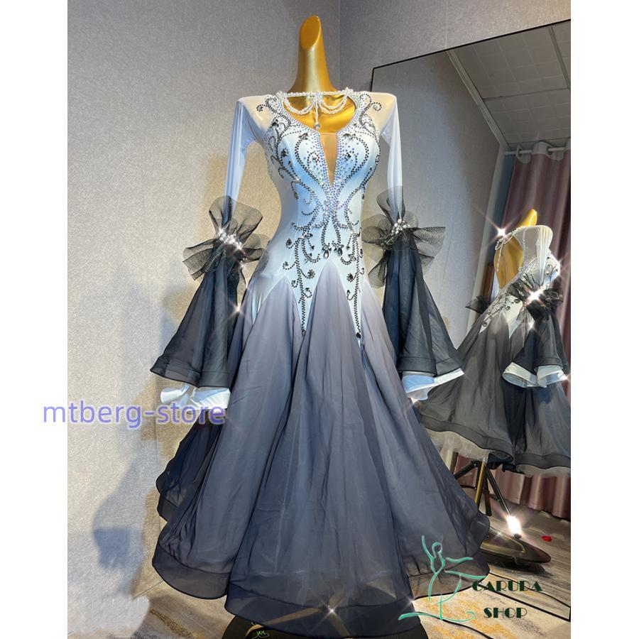送料無料 レディース社交ダンス衣装　競技ドレス　ワルツドレス高級品　発表会用演出服パーティードレスワンピース　セミオーダー可 【6405336173】(22932円)