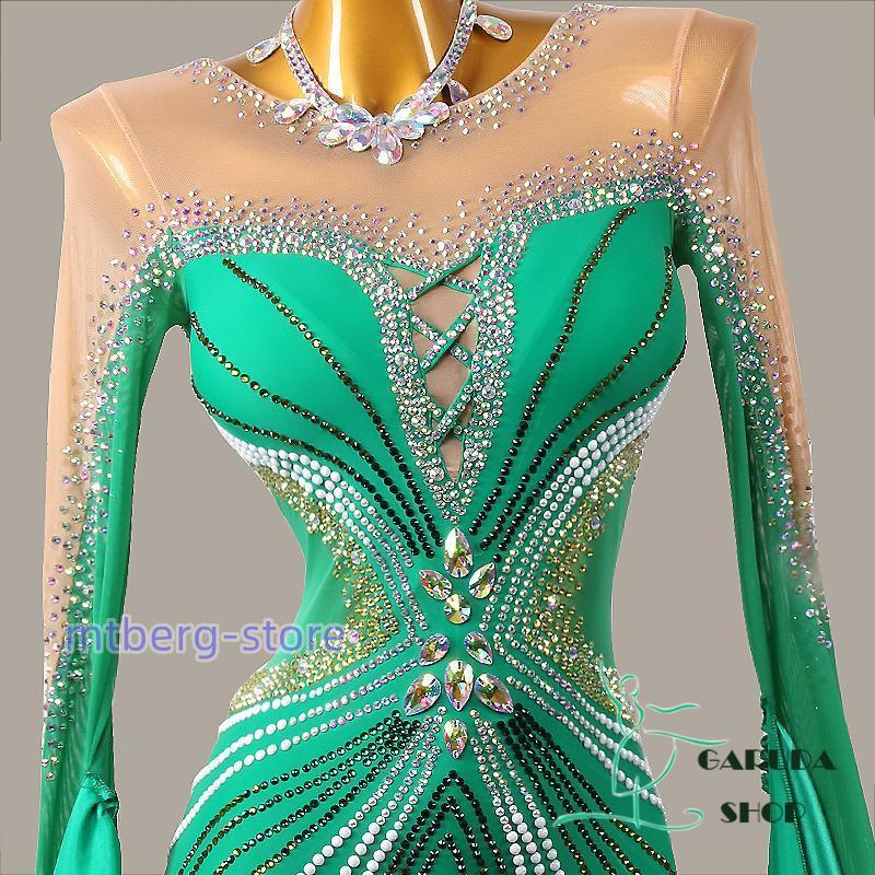 美品 レディース社交ダンス衣装　競技ドレス　ワルツドレス高級品　発表会用演出服パーティードレスワンピース　セミオーダー可 【D1215482480】(43516円)