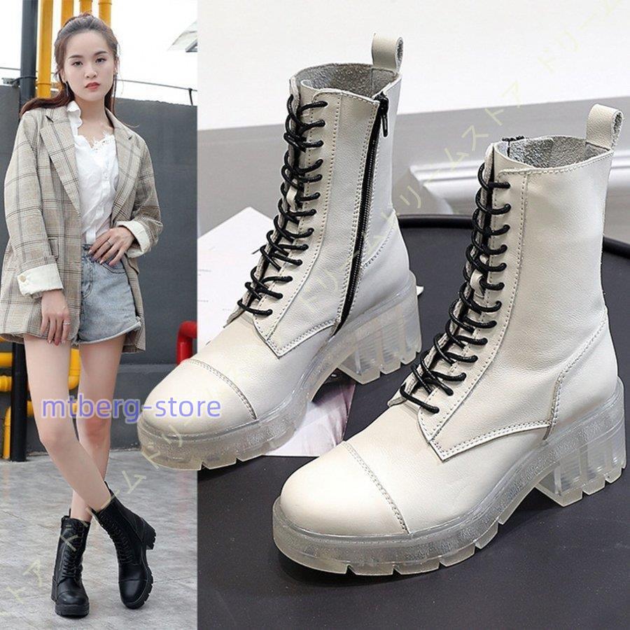 ショートブーツ ブーツ レディース 本革 編み上げブーツ レースアップブーツ 袴 透明ヒール レースアップ 編み上げ ショート 紐 靴 黒 ファスナー付き Mtb918dx949 Mtbergストア 通販 Yahoo ショッピング