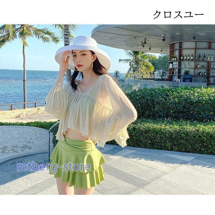 水着 レディース 3点セット 夏 小胸 バンドゥ セパレート リゾート 日焼け防止 パッド付き 体型カバー UVカット ママ水着 海水浴  韓国風 可愛い 20代 30代 40代｜mtberg-store｜12