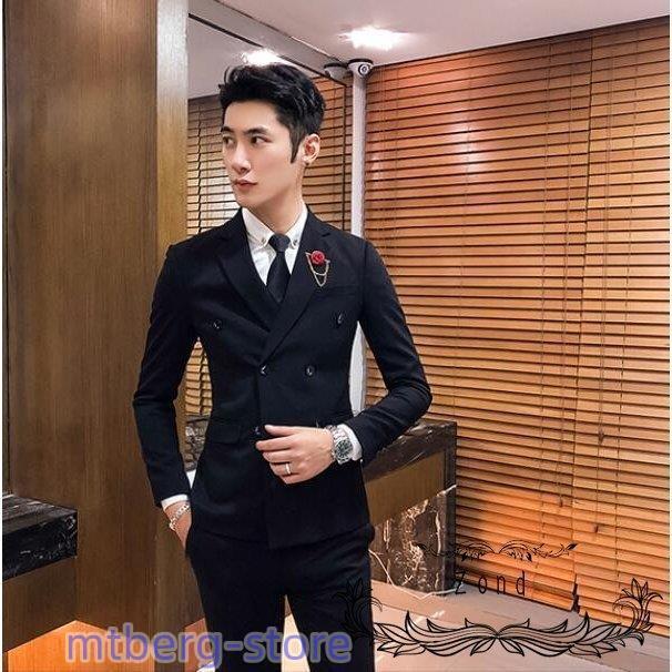 ジャケット 韓国風 6色入 フォーマル 結婚式 メンズ 新作 卒業式 オフィス カジュアル 通勤 通学 細身 スーツ 入学式 入園式 お洒落 紳士 ダブルブレスト Nstz Mtbergストア 通販 Yahoo ショッピング