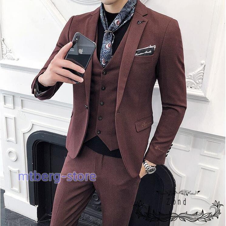 韓国風 4色入 スーツ 通勤 フォーマル 結婚式 メンズ 新作 ジャケット 卒業式 オフィス