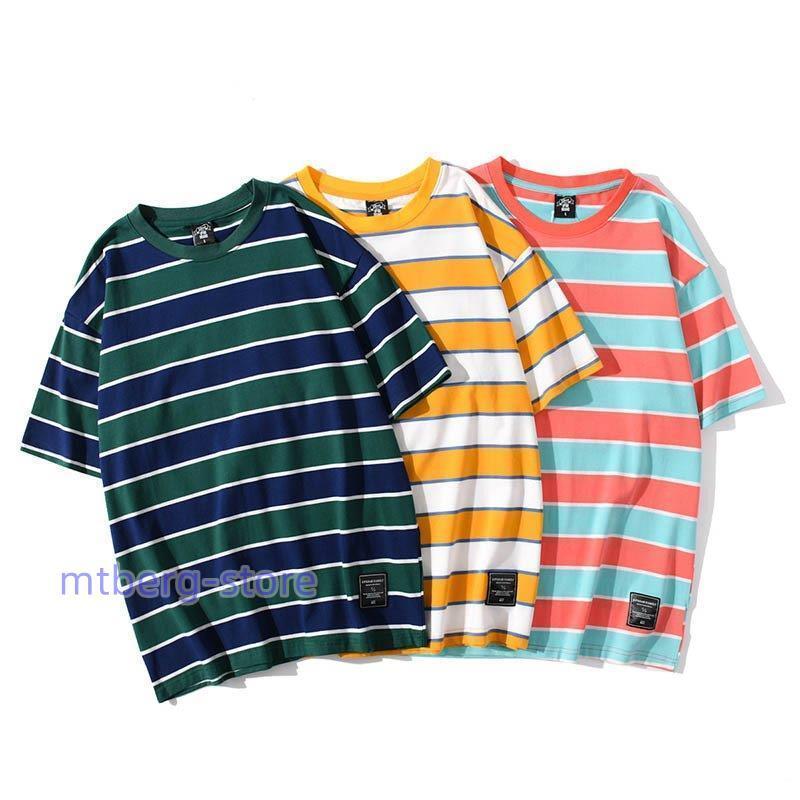 Tシャツ 半袖 メンズ サマーTシャツ 半袖 ボーダー柄 半袖Tシャツ ゆったり 夏Tシャツ クルーネック カットソー Tシャツ 色切り替え｜mtberg-store