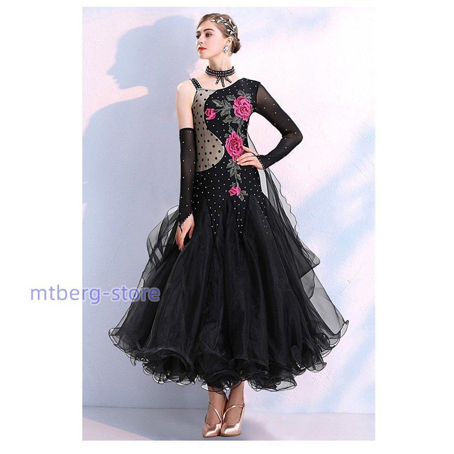 社交ダンス 衣装 豪華な社交ダンスドレス 大きい裾 ダンス発表会 社交ダンス ドレス スタンダードドレス ダンス デモ用 パーティー用 社交ダンス ドレス 豪華な社交ダンスドレス 大きい裾 ダンス発表会 スタンダードドレス デモ用 パーティー用